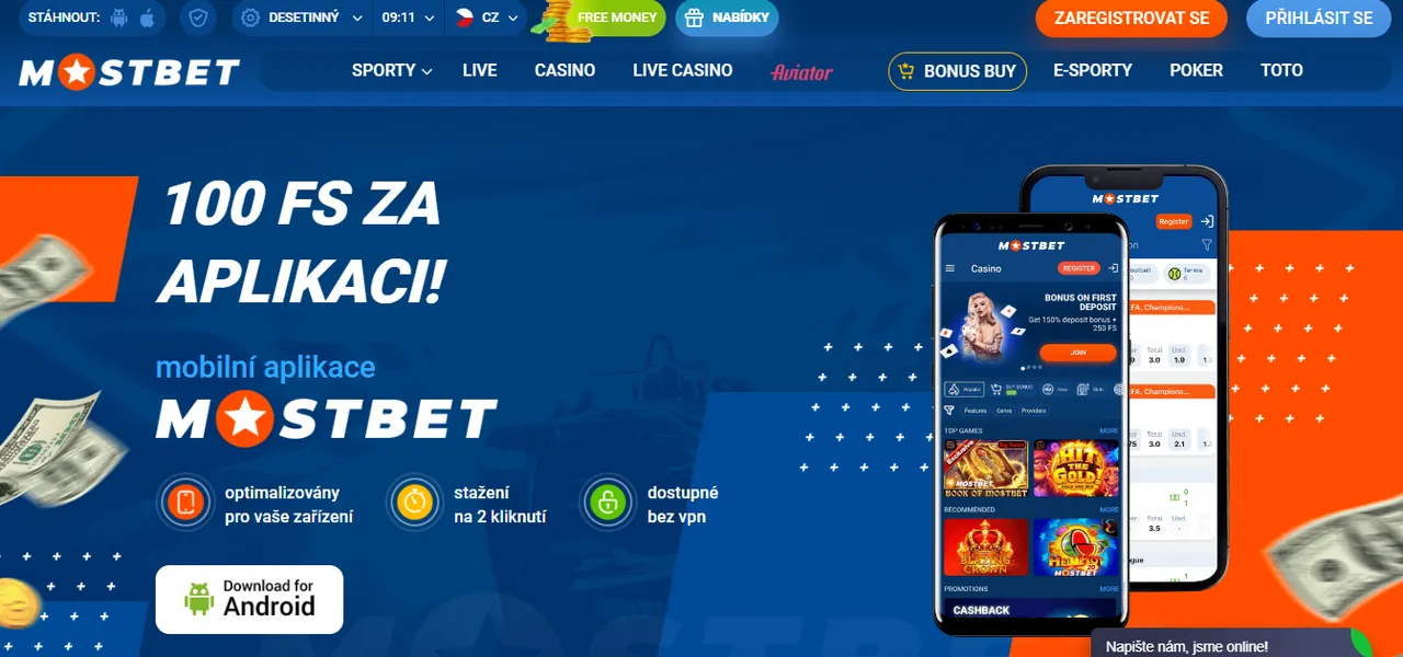 Přihlášení v mobilní aplikaci Mostbet